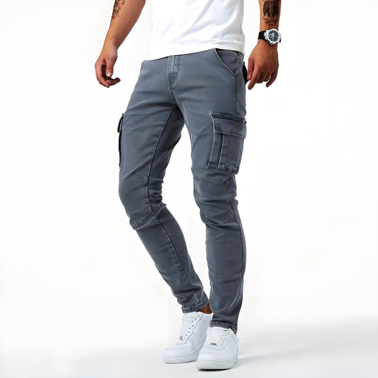 LAURENT | Pantalon cargo en denim extensible